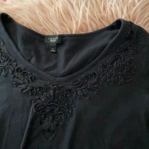 Black detail crop top from Talbots